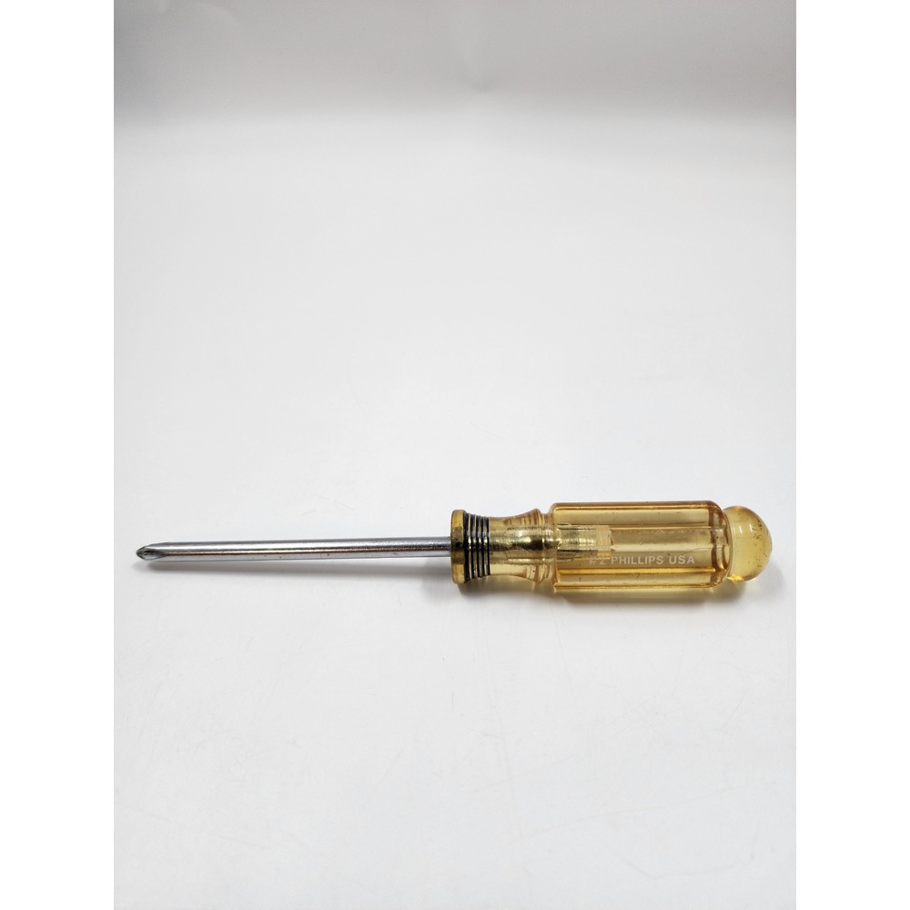 Craftsman #2 Phillips Head Screwdriver Amber Handle USA 41295 4 Inch Shank
